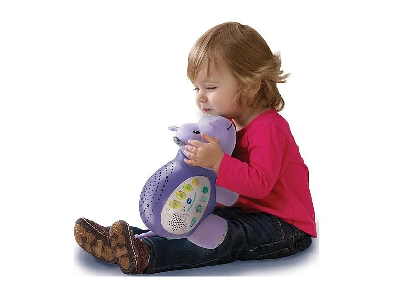 VTech Hippo Dodo Nuit Étoilée - Veilleuse musicale peluche et projecteur d'étoiles