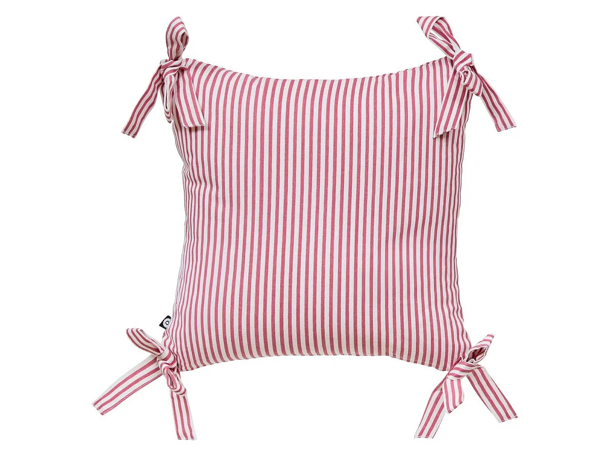 Coussin à Rayures "Fleur de Rose" 40x40cm Rose