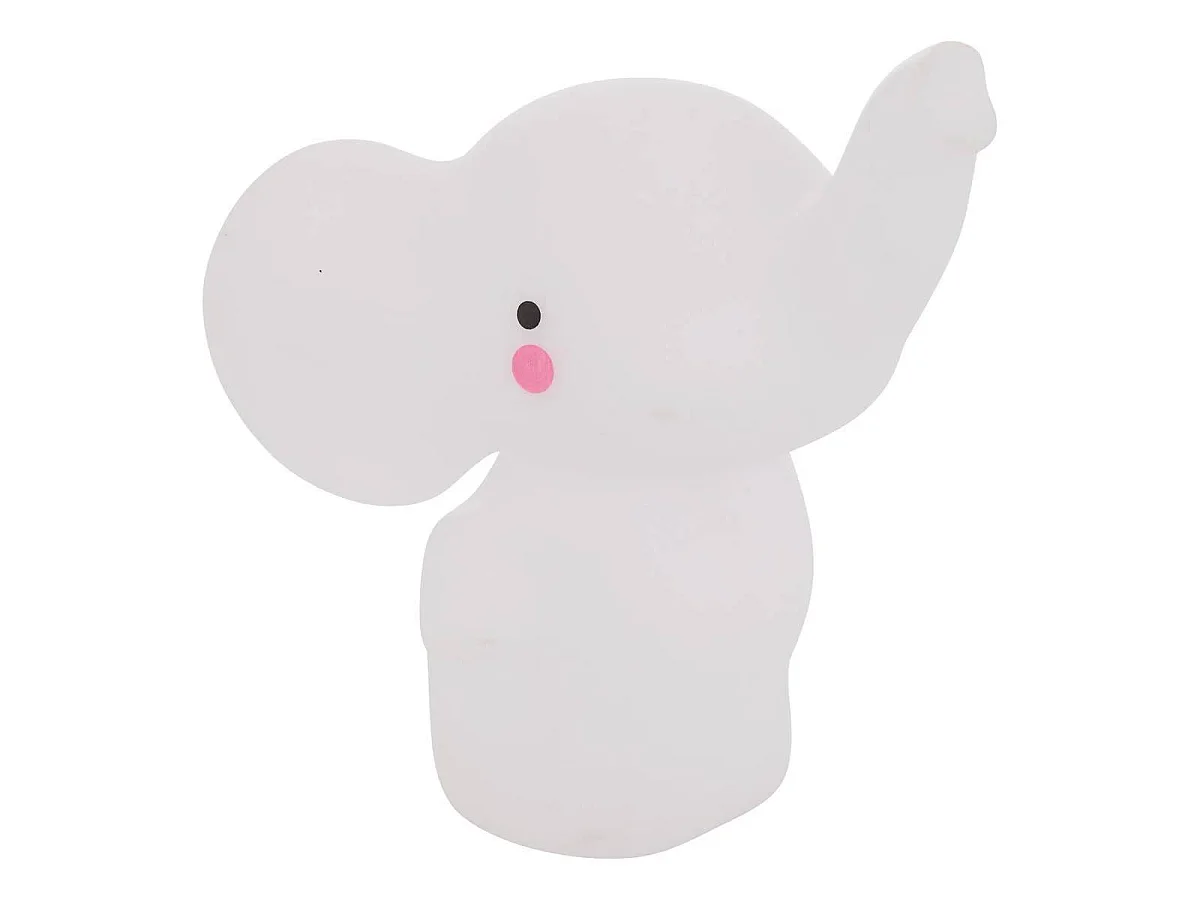 Veilleuse Enfant Éléphant "Softy" 14cm Blanc