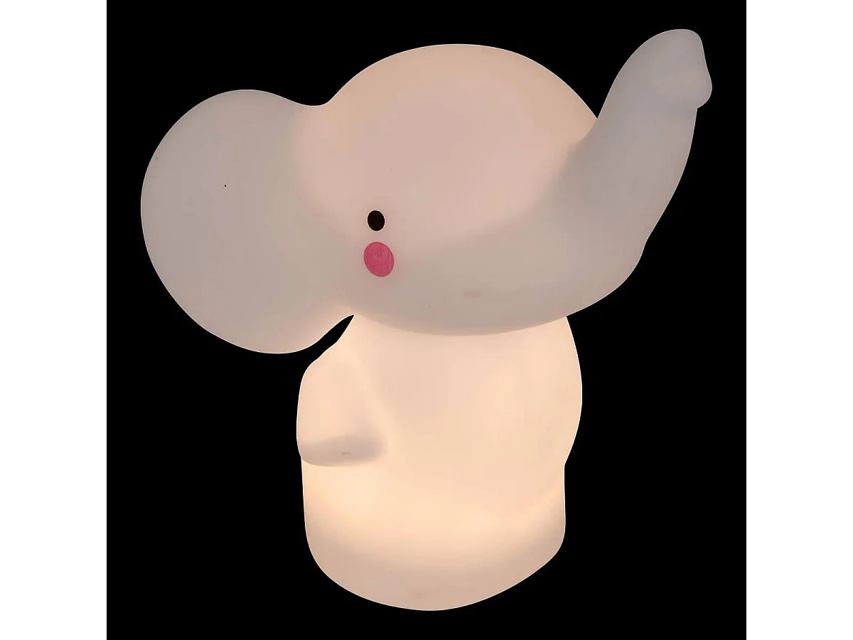 Veilleuse Enfant Éléphant "Softy" 14cm Blanc
