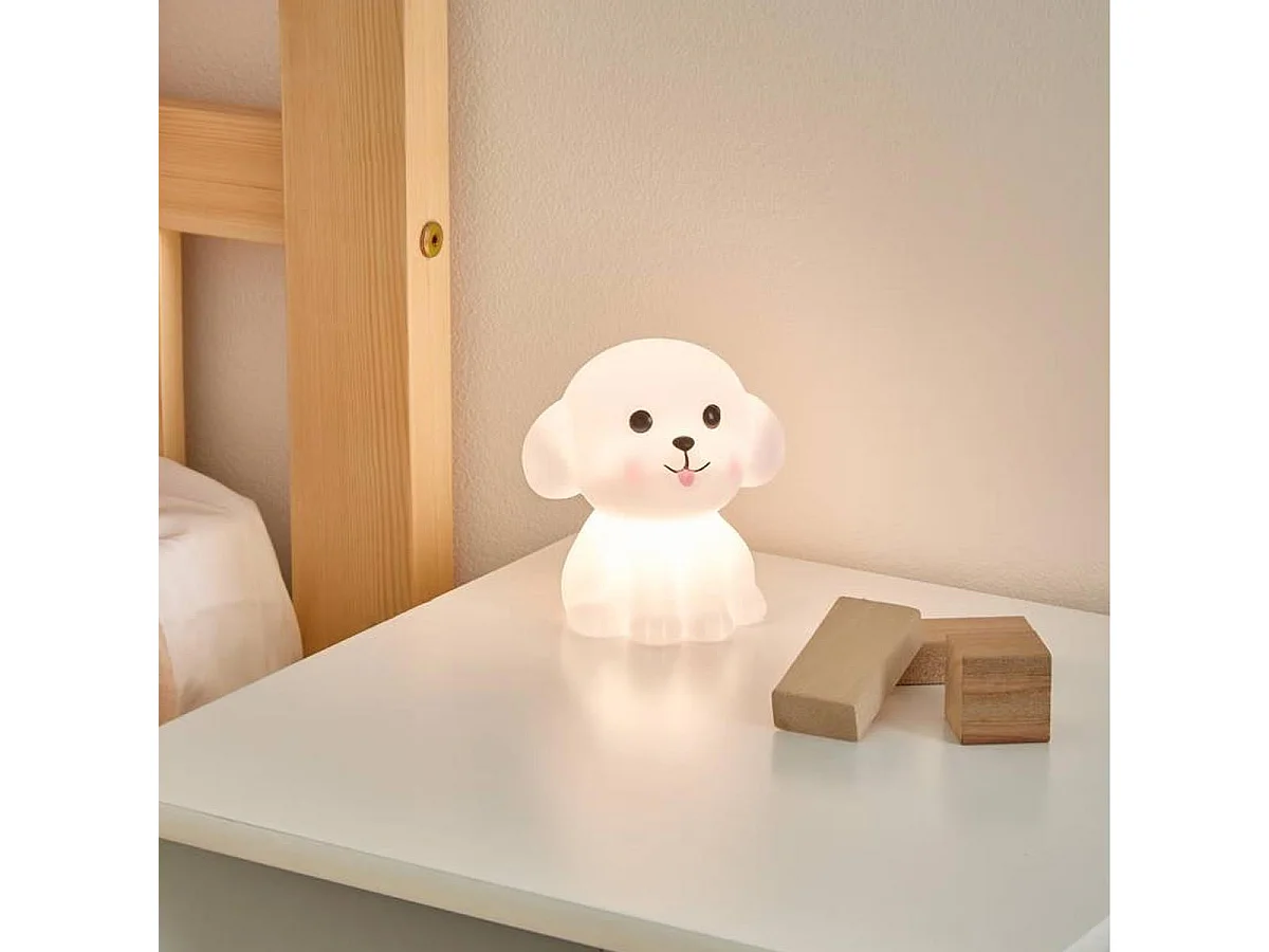 Veilleuse Enfant Chien "Softy" 9cm Blanc