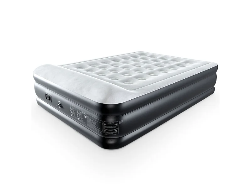 Matelas gonflable Blanc-Noir 203x152x46cm pneumatique 2 personnes  Lit d'appoint gonflable