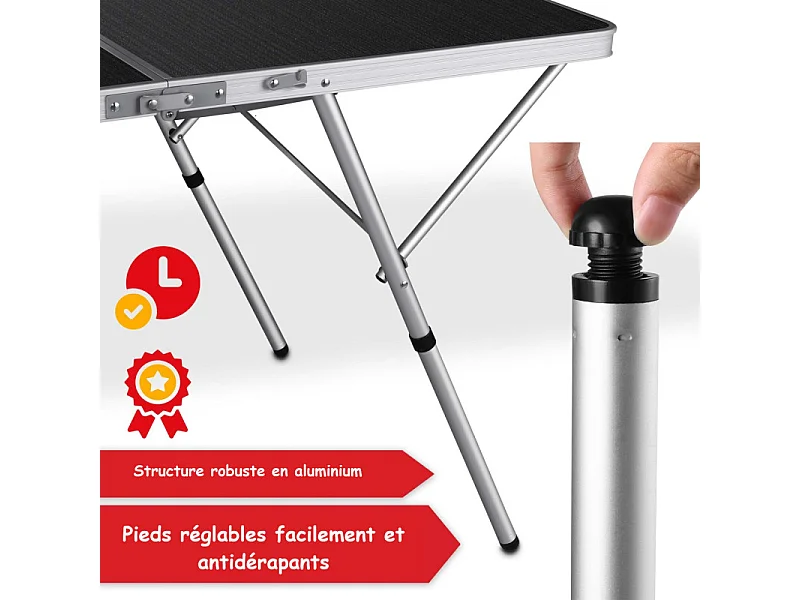Table de camping table de jardin pliante 180x70x70cm Table de buffet intérieur et extérieur