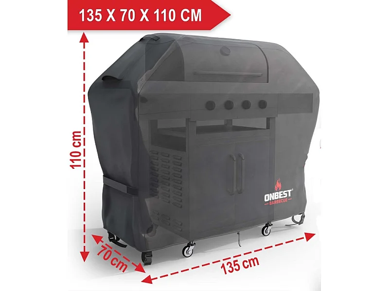 Housse de barbecue 135x70x110cm Imperméable extérieur Taille L