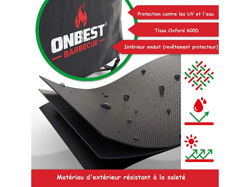 Housse de barbecue 135x70x110cm Imperméable extérieur Taille L