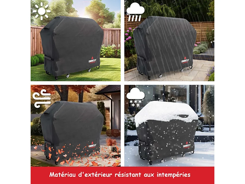 Housse de barbecue 135x70x110cm Imperméable extérieur Taille L