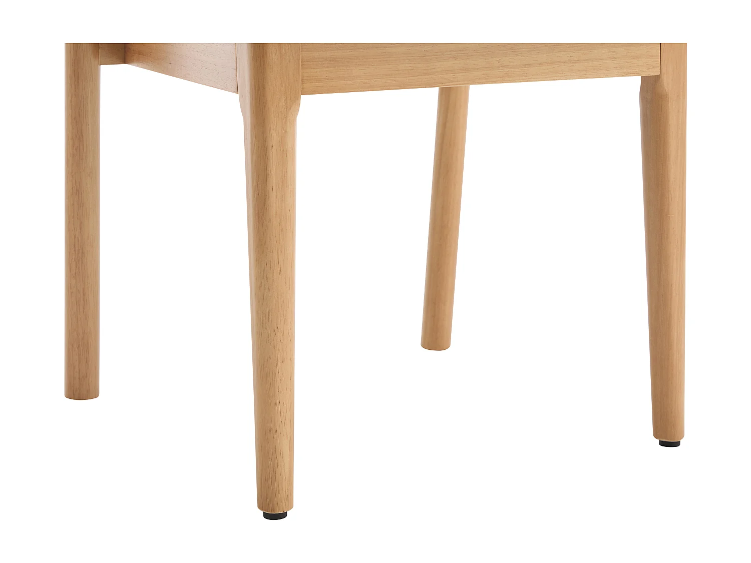 Lot de 6 chaises en tissu texturé et bois d'hévéa - Crème - SERYNA