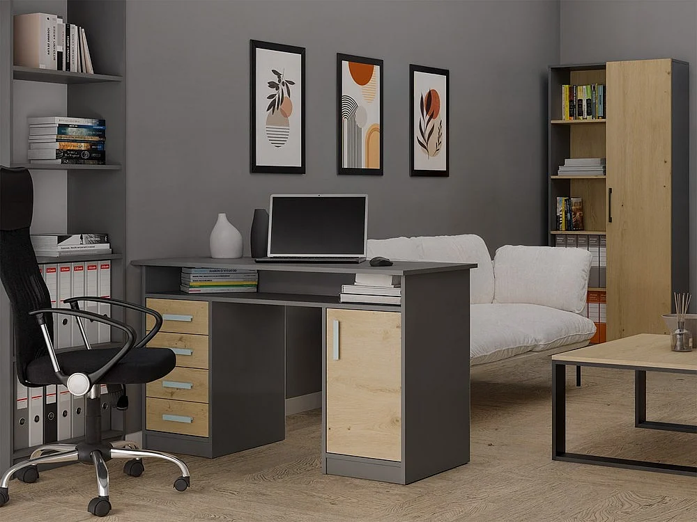 Bureau ADA Antraciet  Eiken 125 CM Antraciet Eiken
