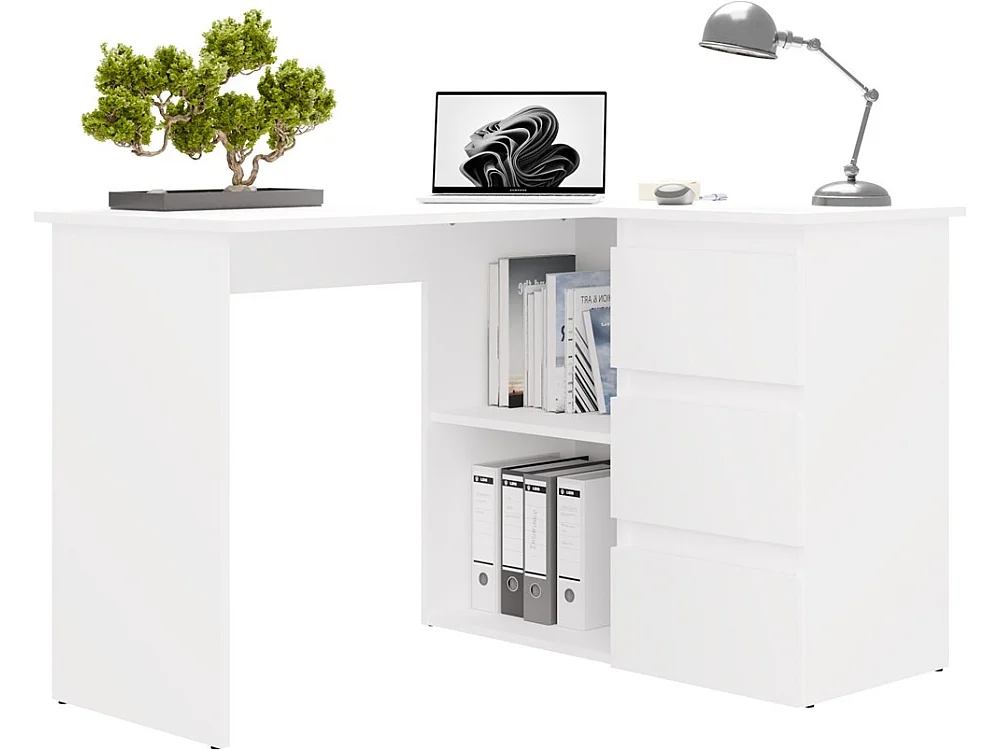 Hoekbureau nice wit rechts 3 lades