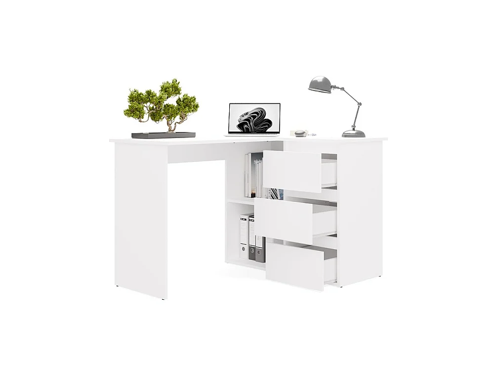 Hoekbureau nice wit rechts 3 lades