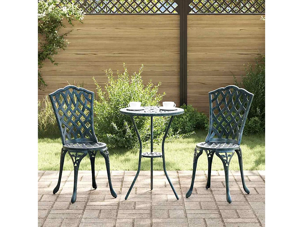 Juego Bistro de Jardín 3 piezas Verde Aluminio