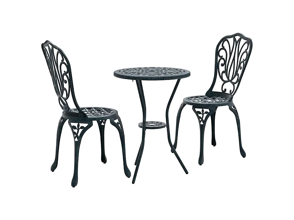 Juego Bistro de Jardín 3 piezas Verde Aluminio