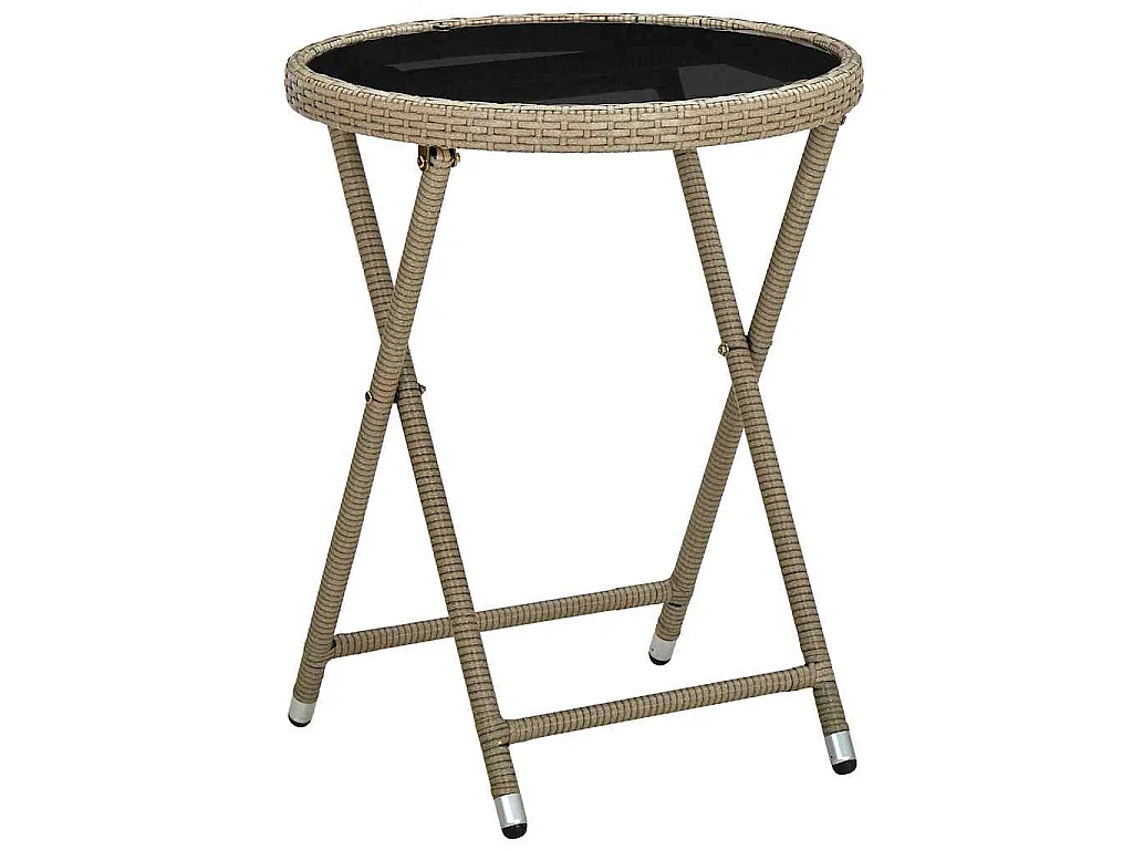 Ensemble bistro de jardin 3 pièces Beige polyrotin