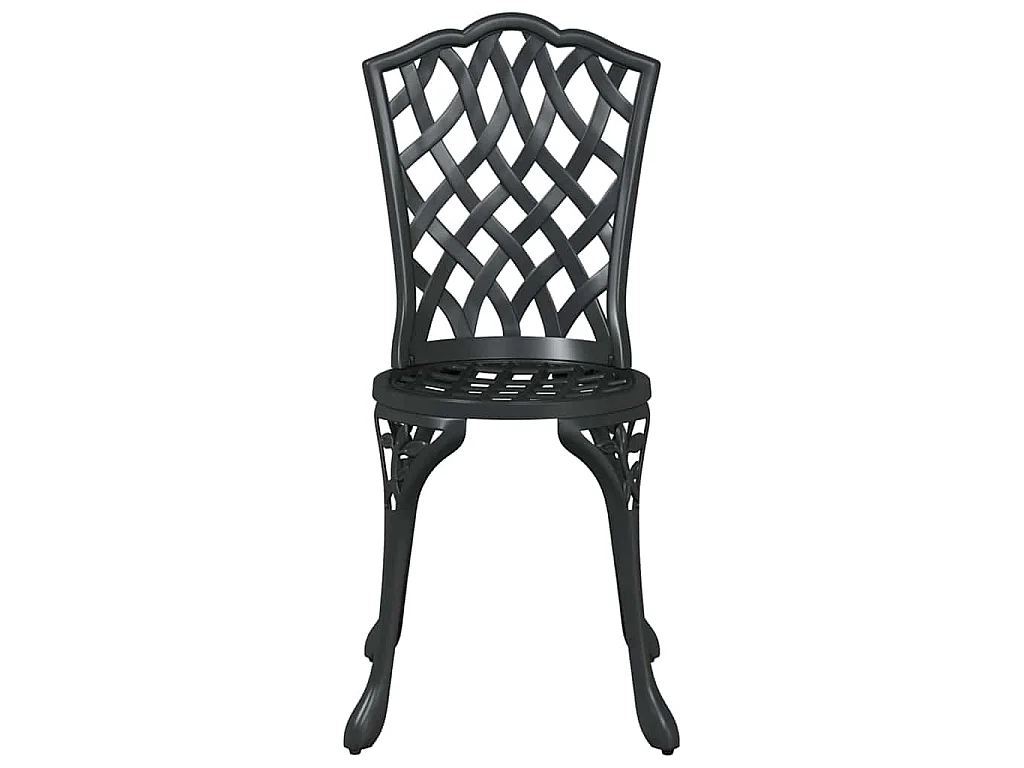 Juego Bistro de Jardín 3 piezas Negro Aluminio