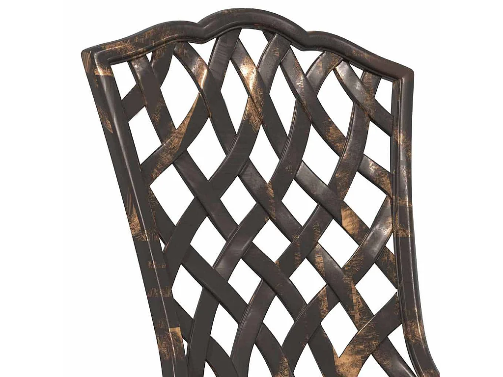 Juego Bistro de Jardín 3 piezas Bronce Aluminio