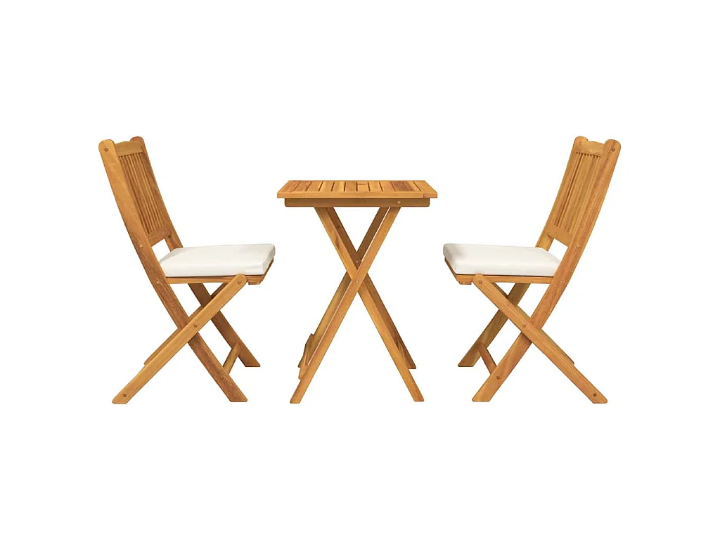 Juego Bistro de Jardín 3 piezas Marrón madera maciza de acacia