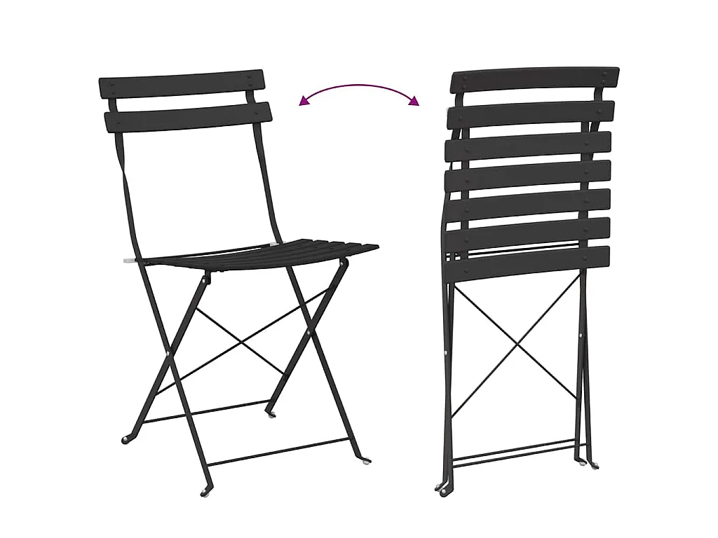 Conjunto de Bistro Plegable 3 piezas Antracita Acero