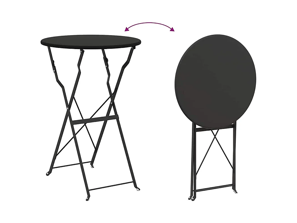 Conjunto de Bistro Plegable 3 piezas Antracita Acero