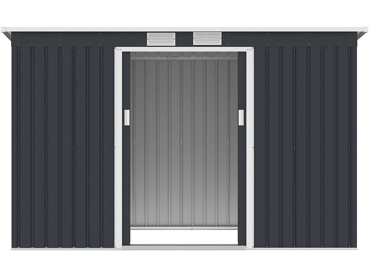 Metalen tuinhuisje met lessenaarsdak "Orlando" - 3,64 m² - Grijs