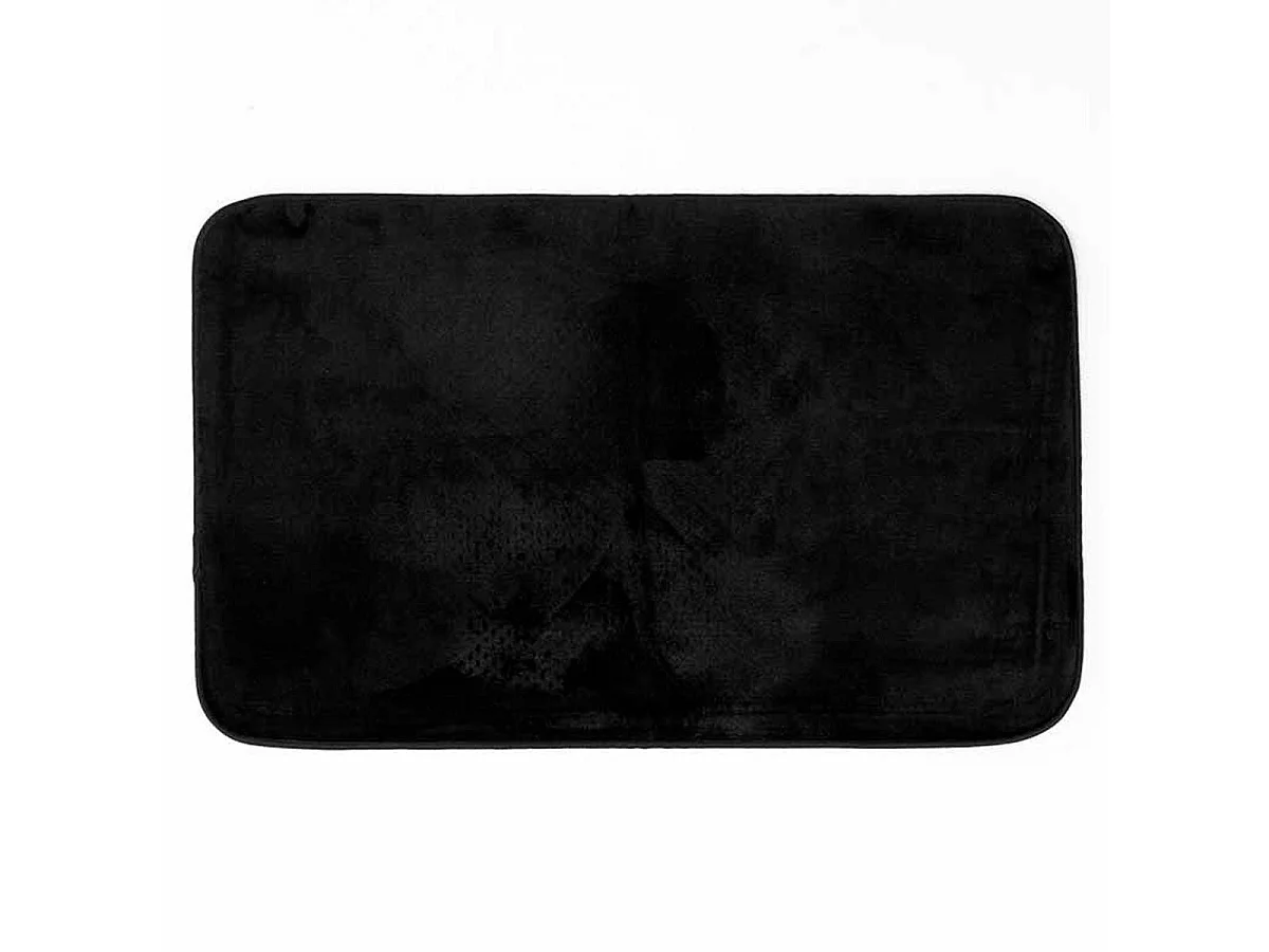 Tapis Uni en Flanelle "Flanou" 50x80cm Noir