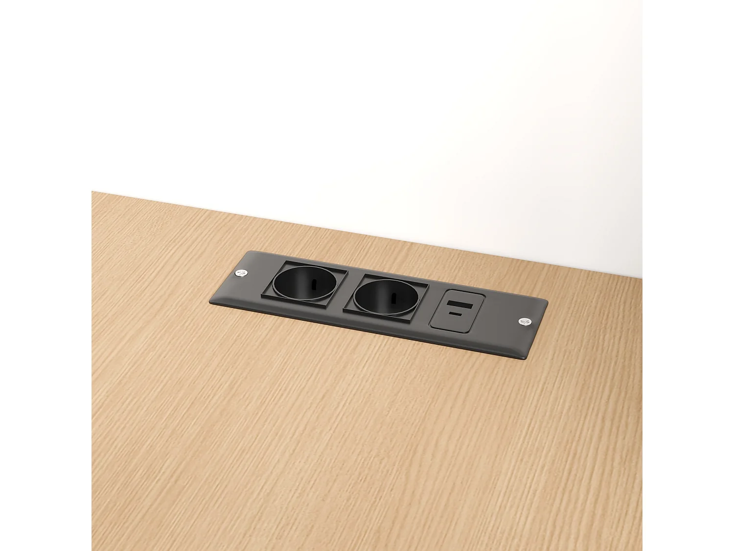 Opvouwbaar 2-in-1 bureau met boekenkast en stopcontact – Wit en hout