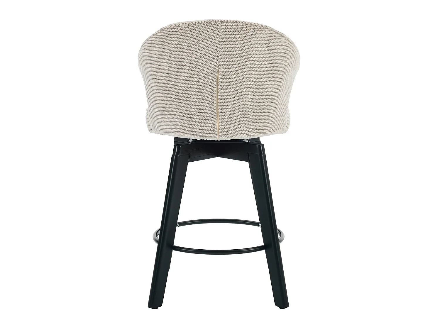 Set di 2 sgabelli da bar girevoli - Schienale a forma di conchiglia - Tessuto beige