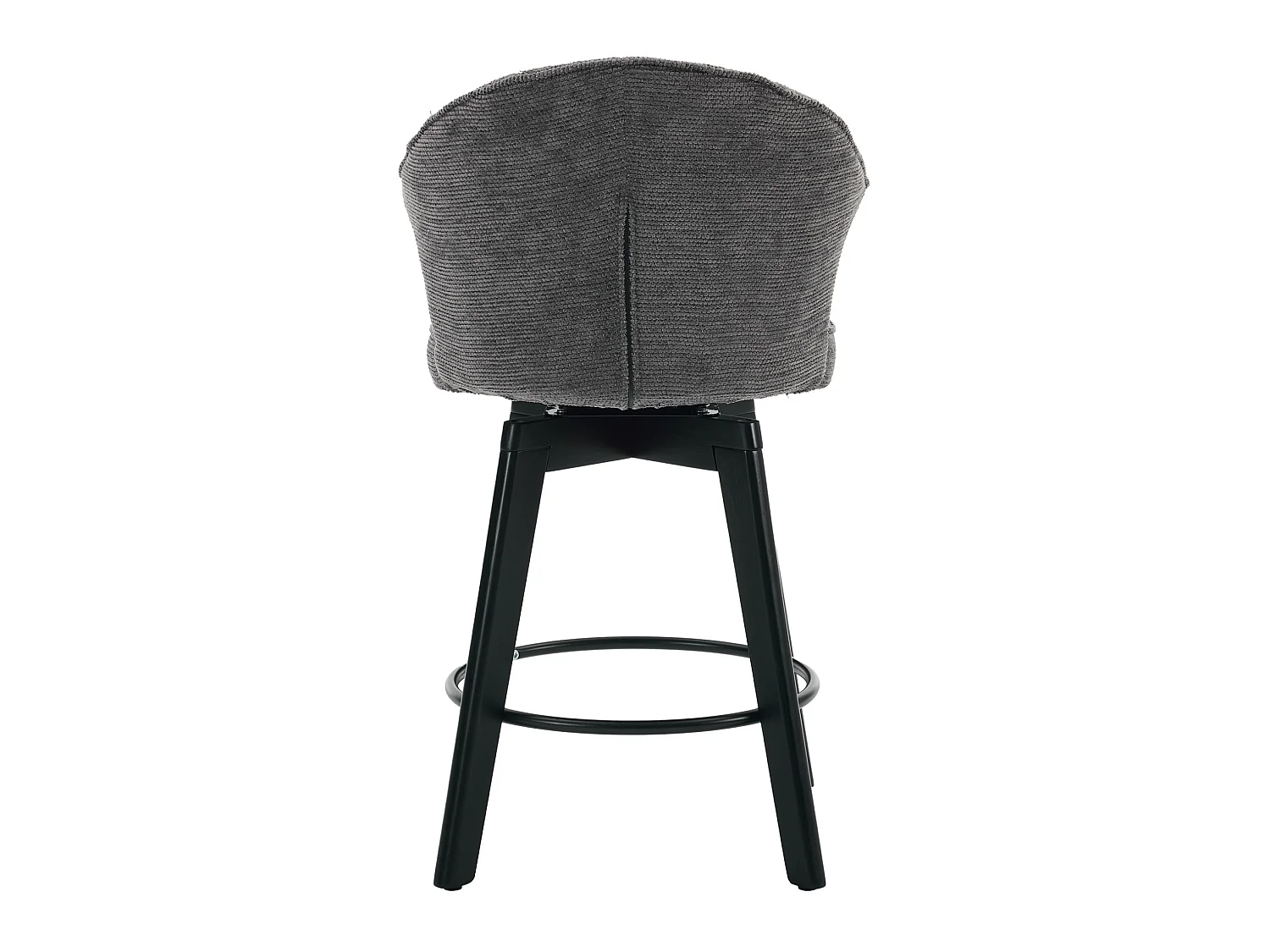 Set di 2 sgabelli da bar girevoli - Schienale a forma di conchiglia - Tessuto grigio