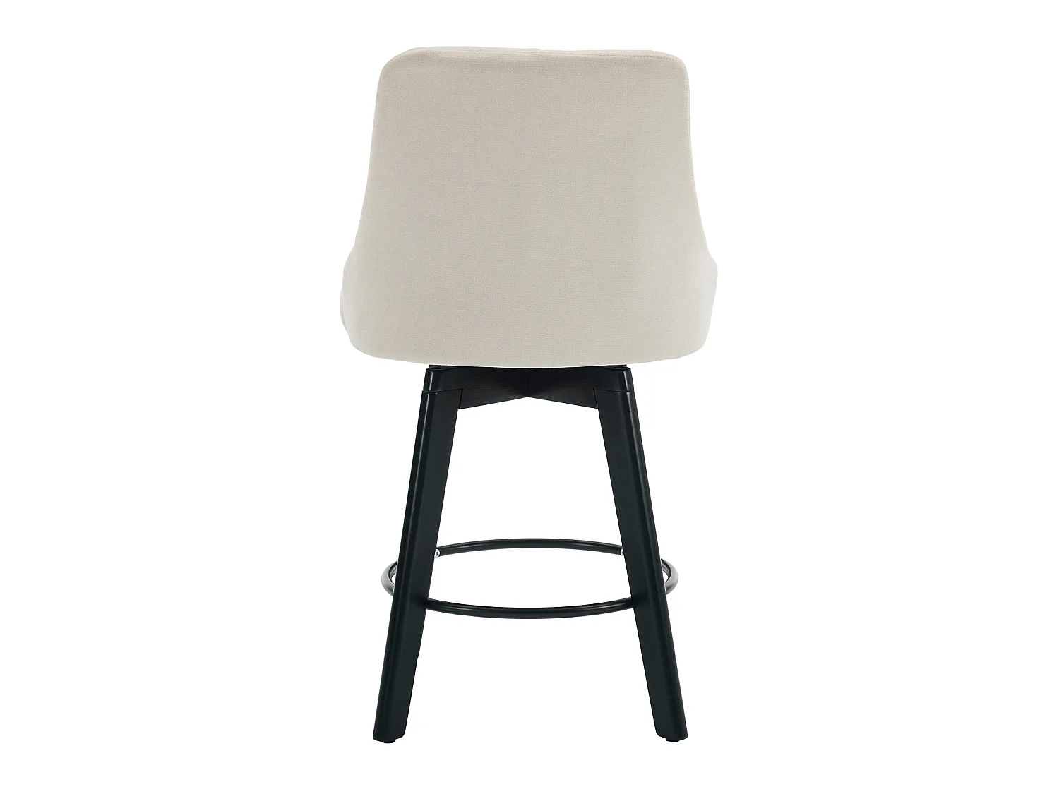 Set di 2 sgabelli da bar girevoli con schienale - Tessuto ciniglia beige