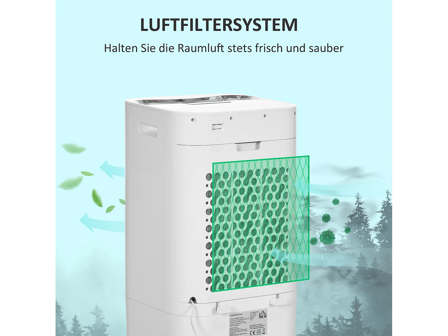 Climatiseur Mobile 15L 3-en-1 blanc avec minuterie 8 h et télécommande