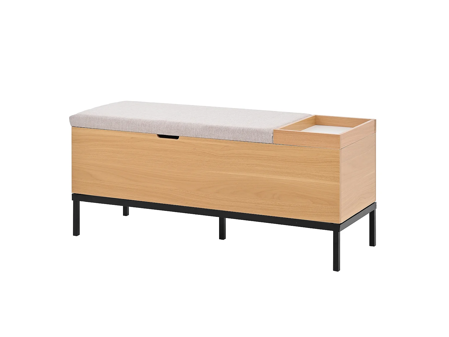 Banc coffre de rangement 115 × 49,5 × 40 cm en MDF - Couleur bois