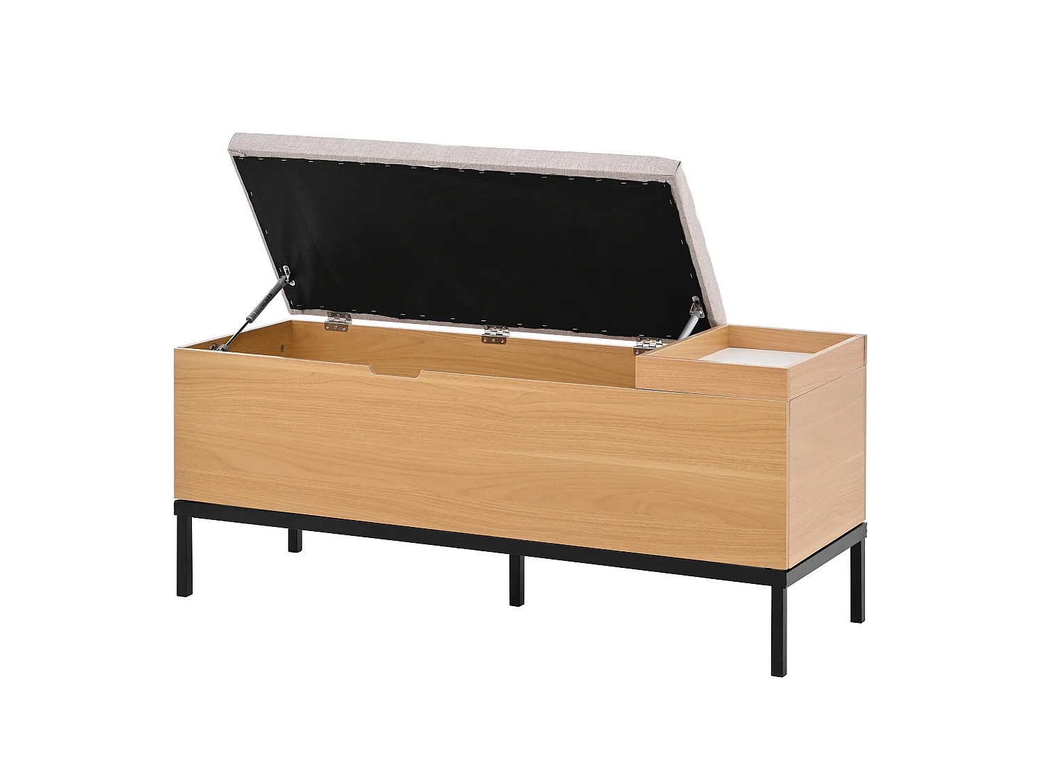Banc coffre de rangement 115 × 49,5 × 40 cm en MDF - Couleur bois