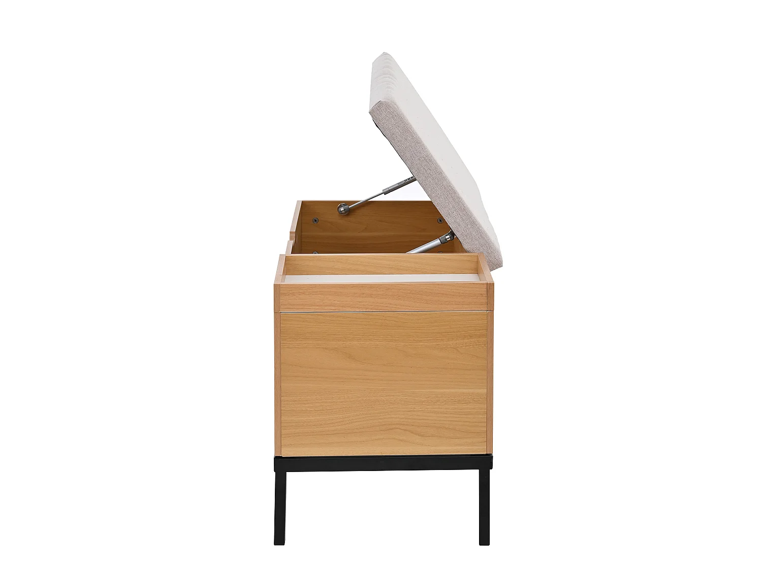 Banc coffre de rangement 115 × 49,5 × 40 cm en MDF - Couleur bois