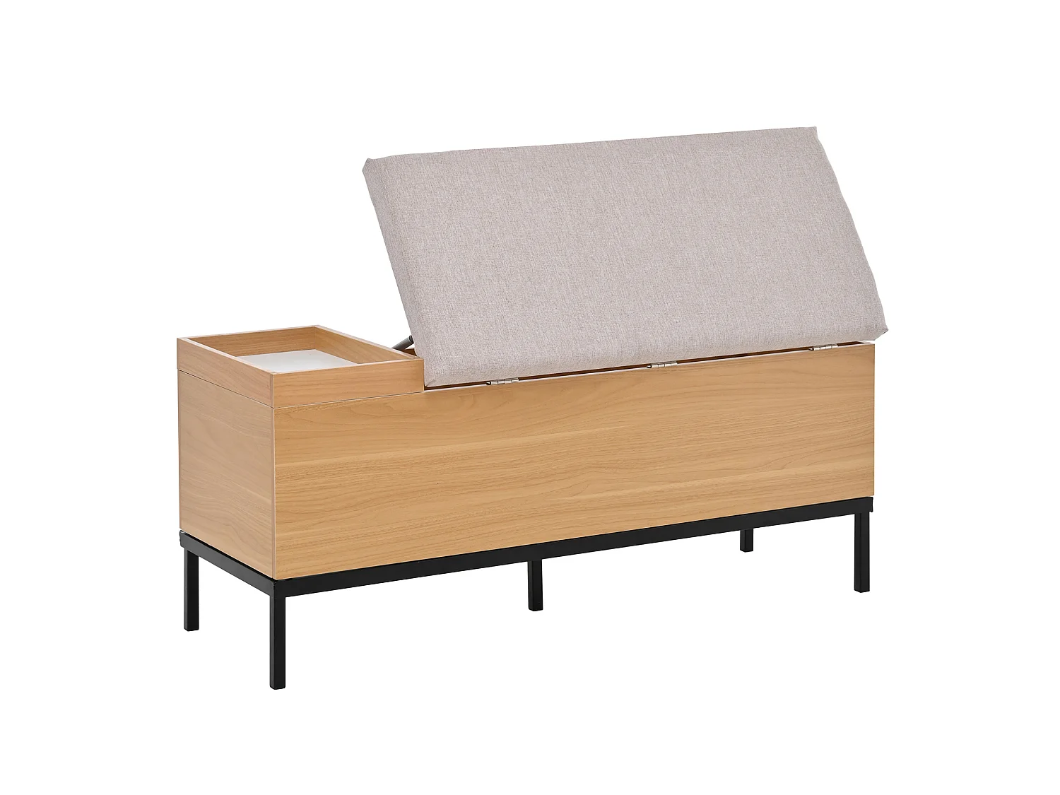Banc coffre de rangement 115 × 49,5 × 40 cm en MDF - Couleur bois