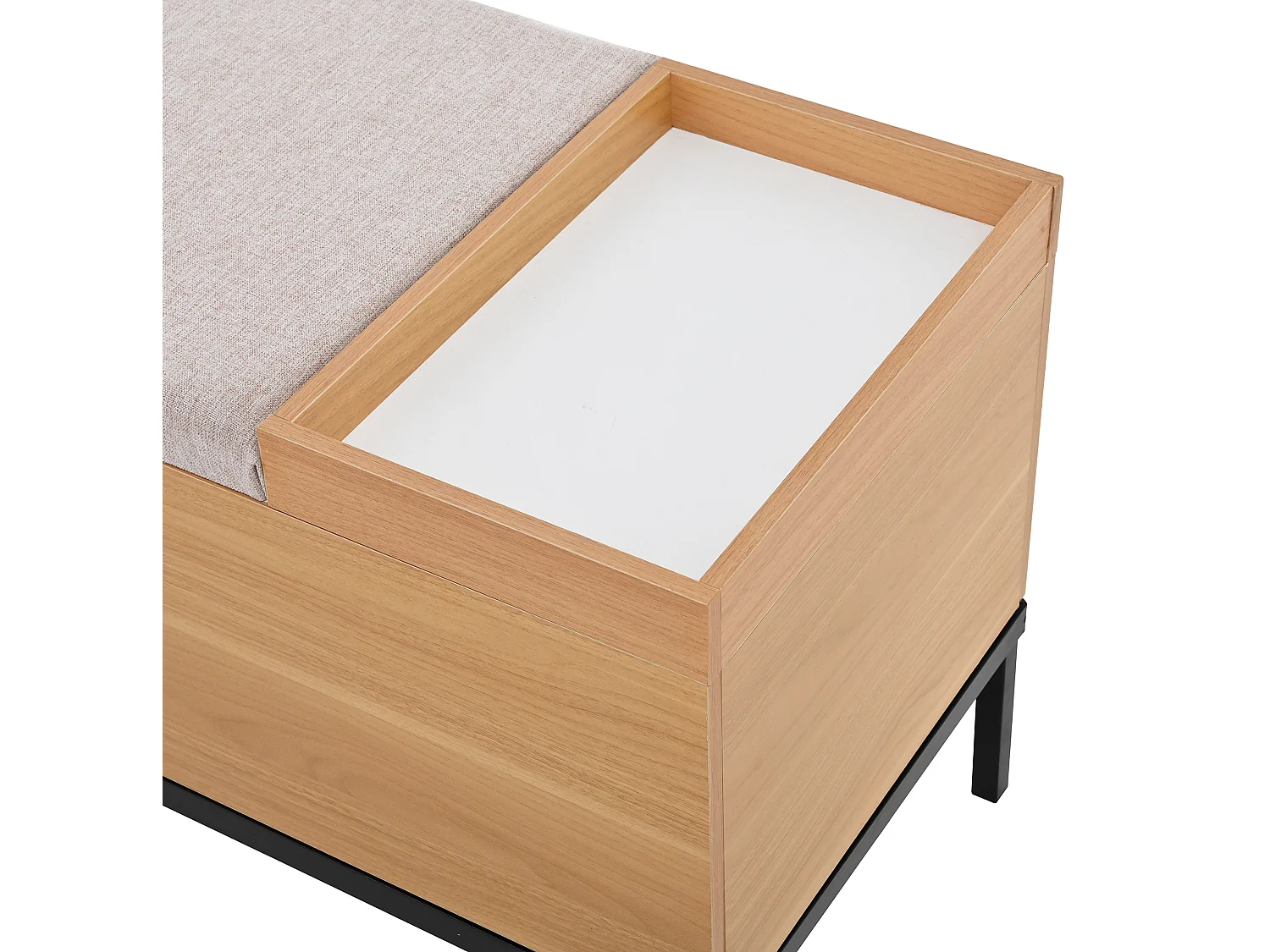 Banc coffre de rangement 115 × 49,5 × 40 cm en MDF - Couleur bois