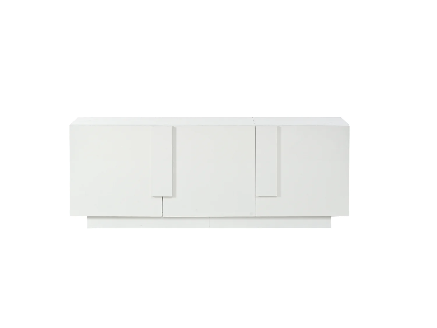 Buffet de salon 160 x 35 x 60 cm à 3 portes - Blanc finition brillante
