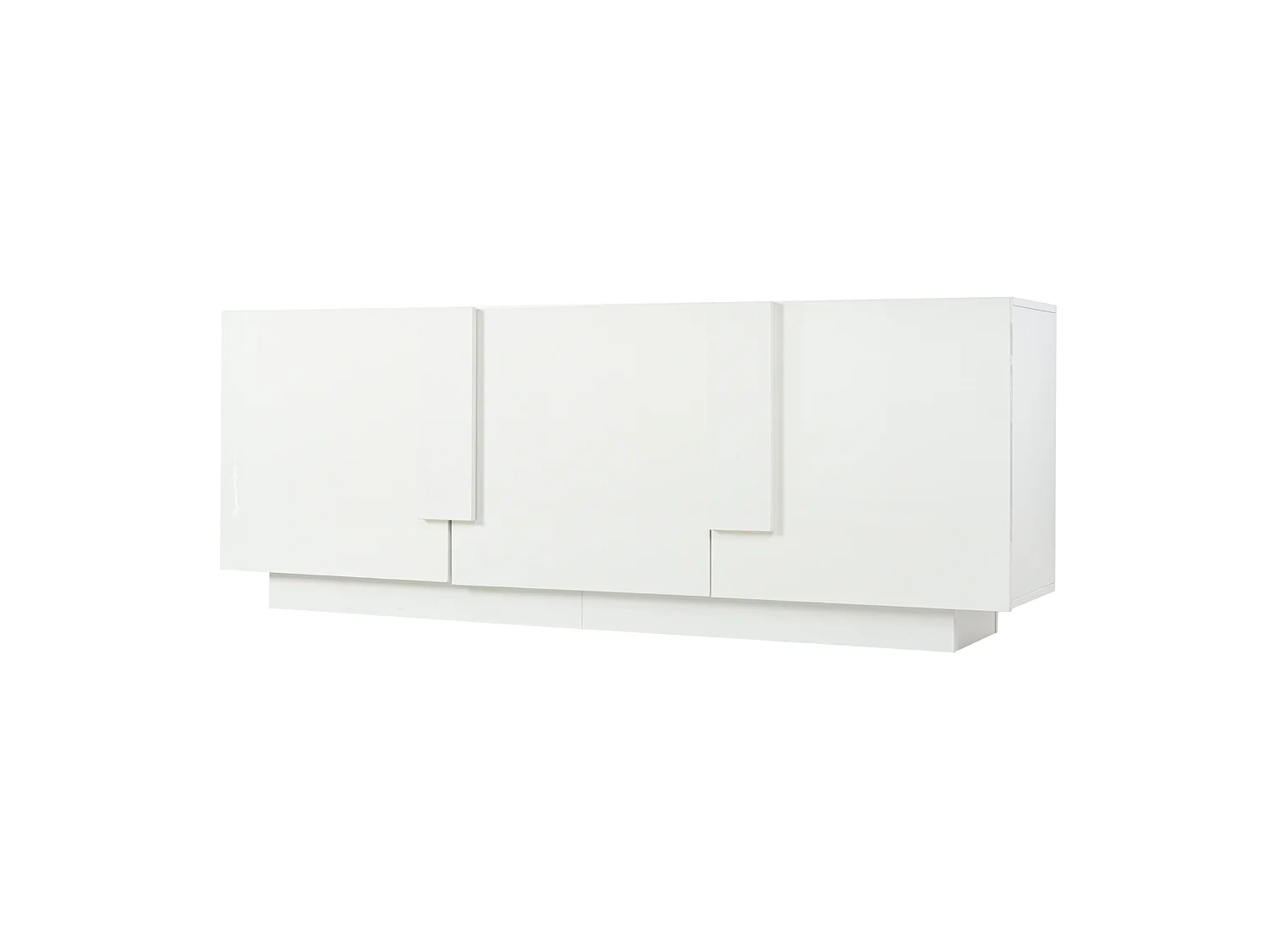 Buffet de salon 160 x 35 x 60 cm à 3 portes - Blanc finition brillante