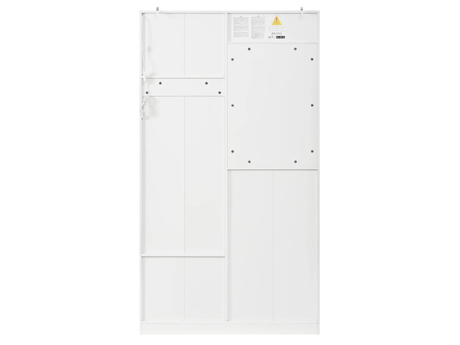 Kledingkast met spiegel, 2 lades en bankje, LED-verlichting - Wit 100 x 35 x 180 cm