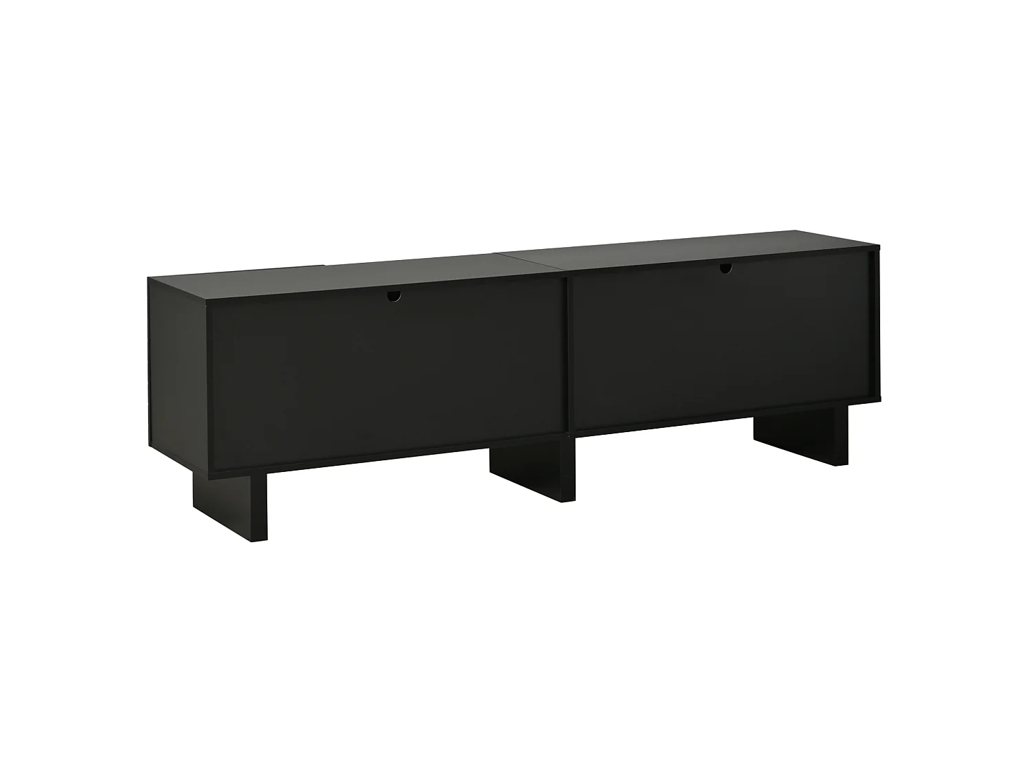 Mobile porta TV nero 180 × 40 × 55 cm con 4 ante - Per TV da 75 pollici