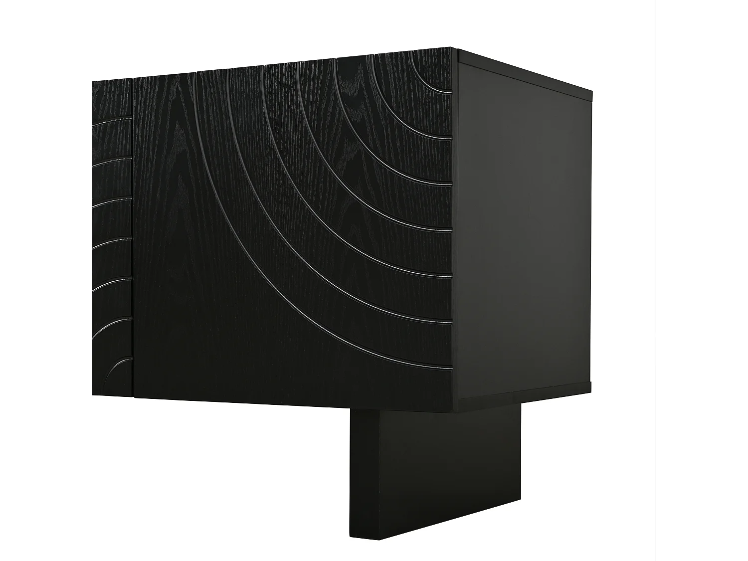 Mobile porta TV nero 180 × 40 × 55 cm con 4 ante - Per TV da 75 pollici