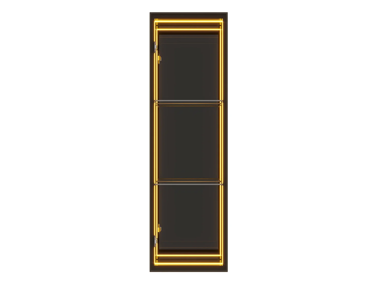 Vitrina LED negra de 30 x 30 x 90 cm con puerta y 3 compartimentos de almacenamiento.
