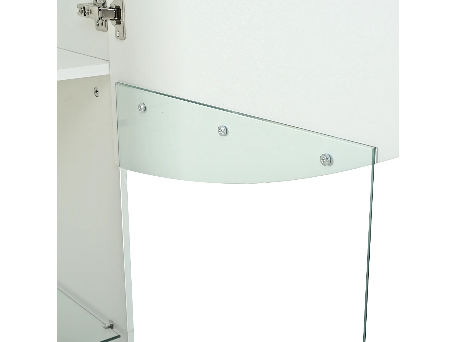 Vitrine blanche laquée 50 x 35 x 165 cm avec porte verre et LED