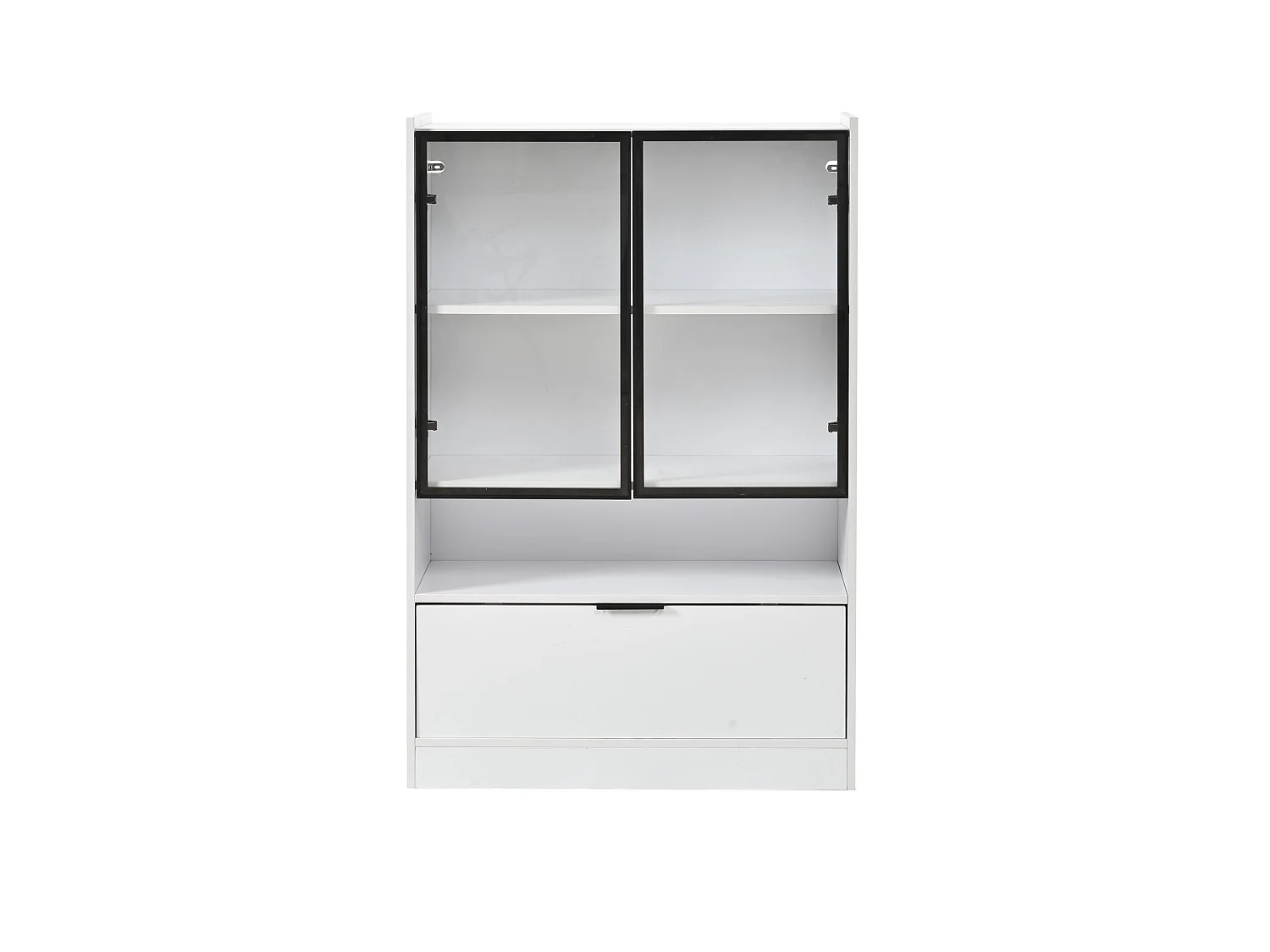 Vitrine LED blanc 80 x 35 x 120 cm avec portes vitrées