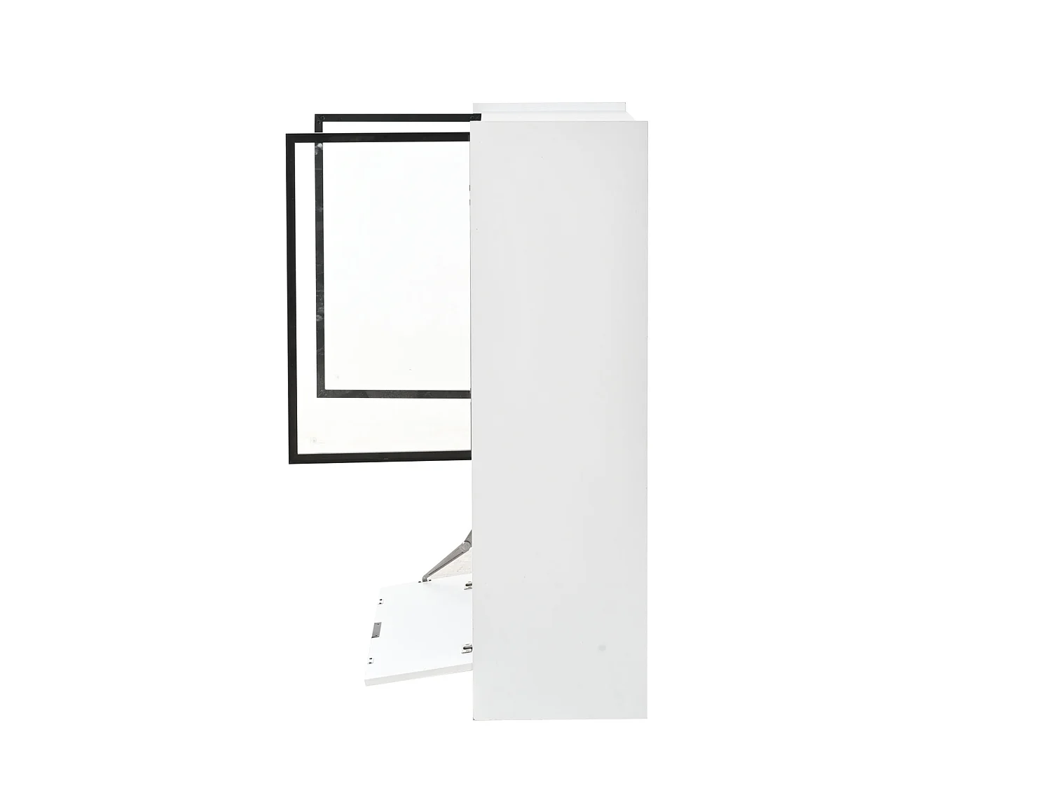 Vitrine LED blanc 80 x 35 x 120 cm avec portes vitrées