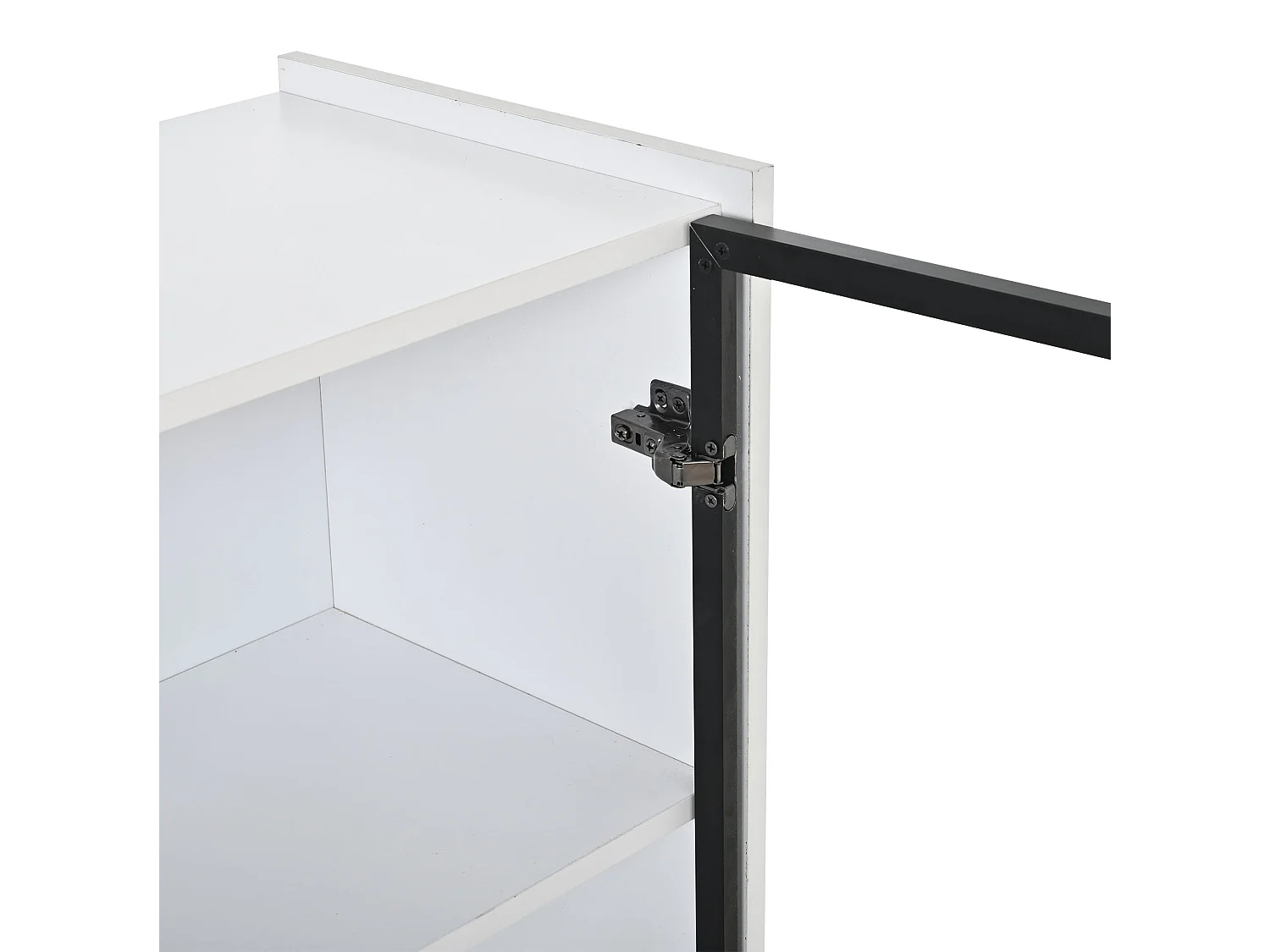 Vitrine LED blanc 80 x 35 x 120 cm avec portes vitrées