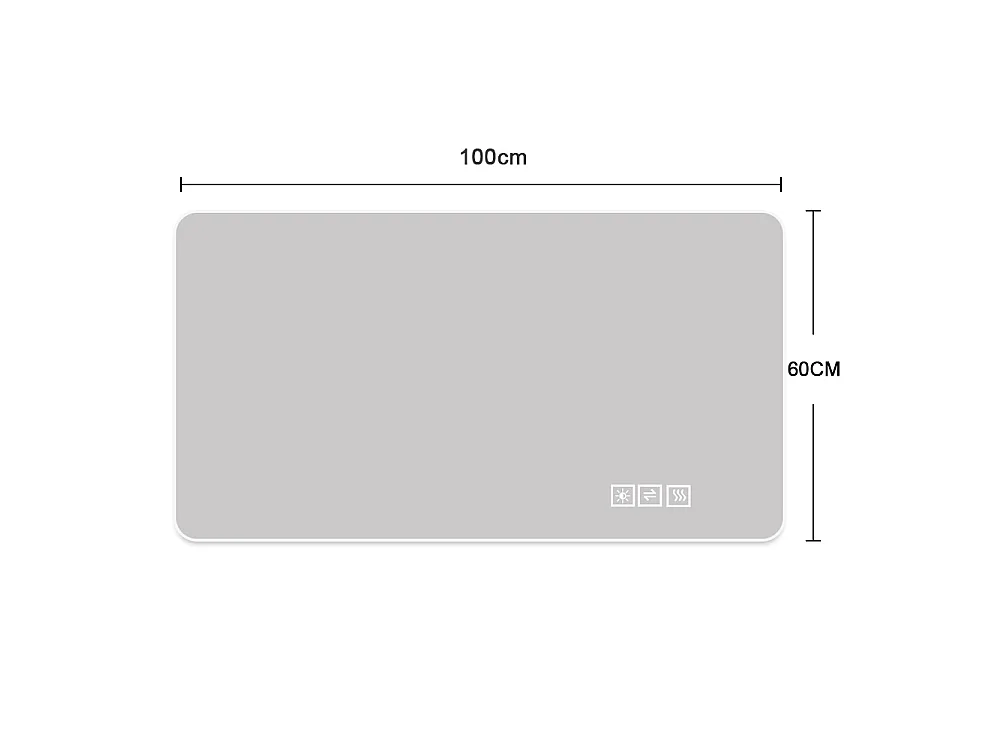 Miroir de salle de bain LED 60 x 100 cm avec intensité variable 3 couleur et antibuée