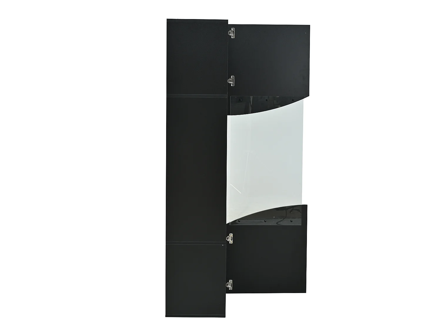 Vitrine noire laquée 50 x 35 x 165 cm avec porte verre et LED