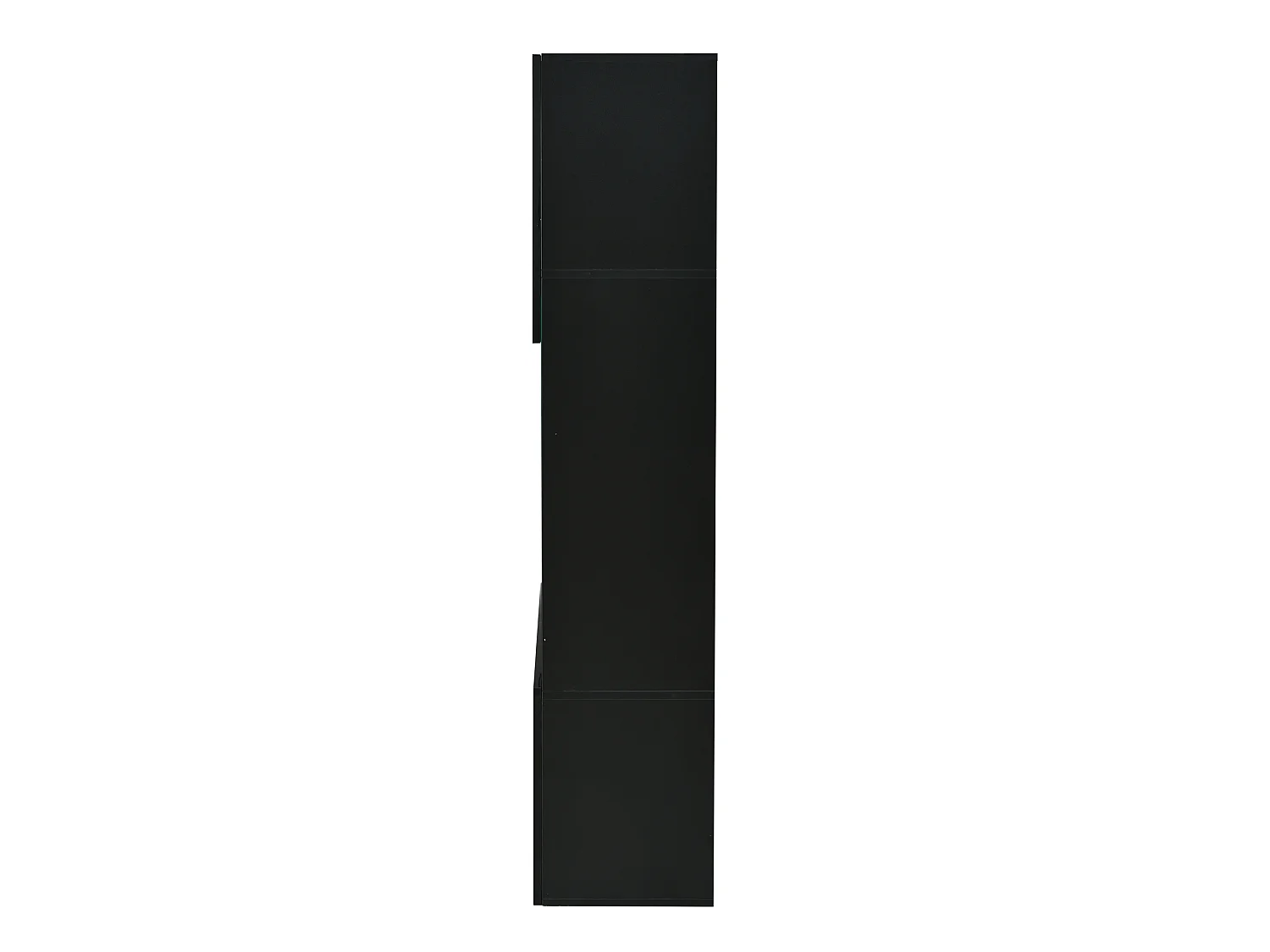 Vitrine noire laquée 50 x 35 x 165 cm avec porte verre et LED