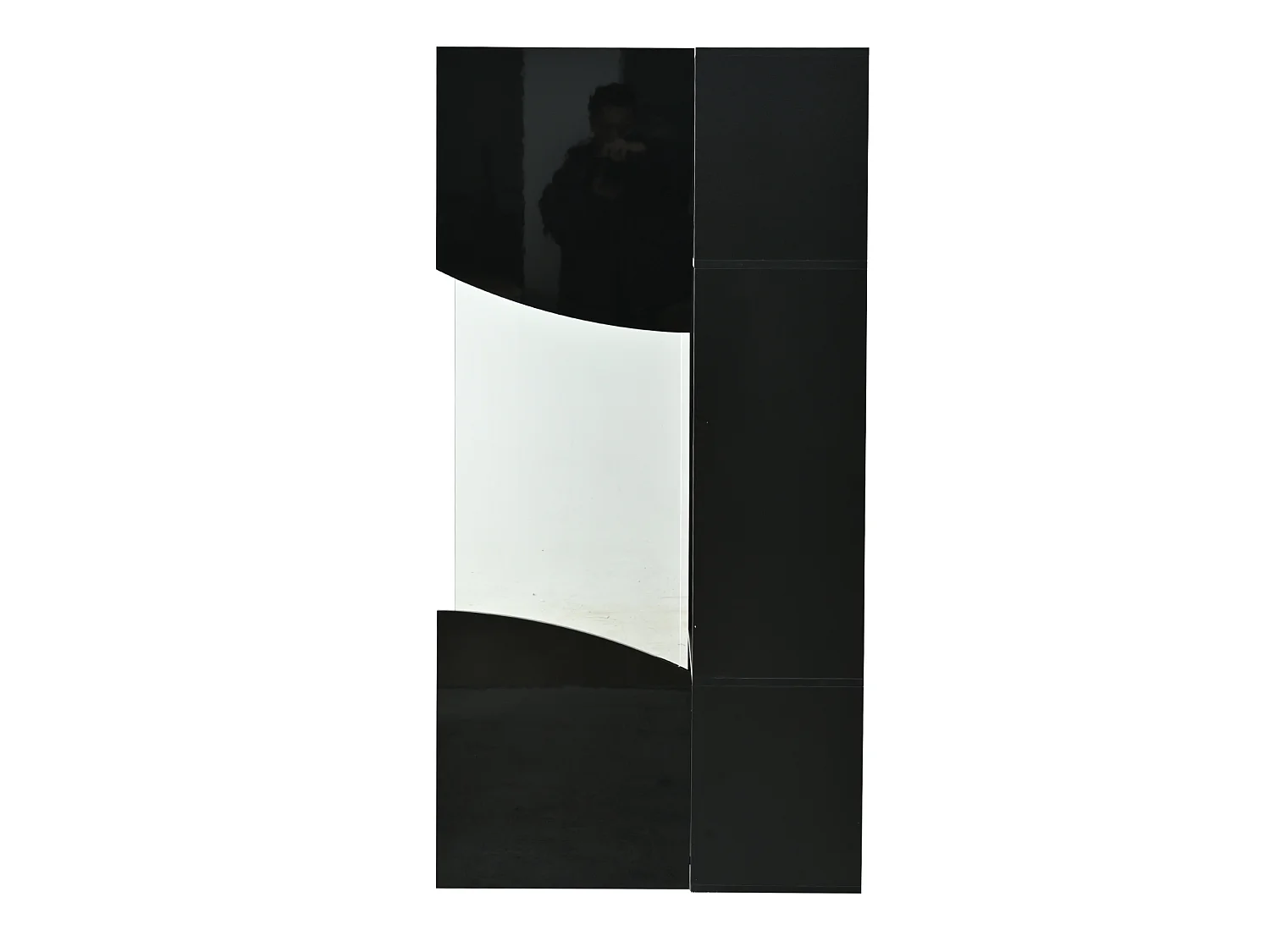 Vitrine noire laquée 50 x 35 x 165 cm avec porte verre et LED