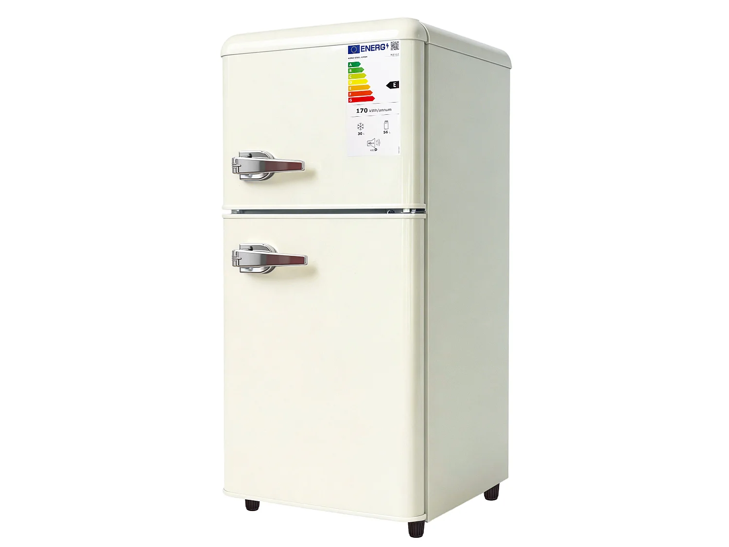 Frigorifero da 86 litri con termostato regolabile a 7 livelli - Classe energetica E - Crema