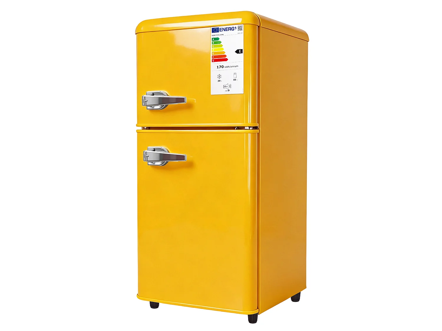 Frigorifero da 86 litri con termostato regolabile a 7 livelli - Classe energetica E - Giallo